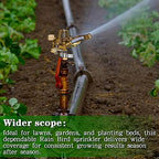 Ferraycle 18 Pieces 1/2 Inch Brass Impact Sprinkler Head with Nozzles Heavy Duty Adjustable 0-360 Degrees Impulse Sprinkler Head Lawn Watering for Yard Irrigation - Image 2