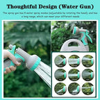 Hose Reel Cart Garden Hose Reels for Outside Retractable Handheld Outdoor Hose Reels, Hand Crank Hose Organiser, Compact Portable Hose Cart, with Water Gun (A Hose Cart+15+5m Pipe) - Image 3
