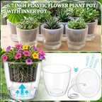 Self Watering Plant Pots, 6.6'', Transparent, 12 Pcs - Image 5