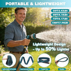 100FT Garden Hose, Kink-Free Non-Expandable Flexible Water Hose with 10-Pattern Spray Nozzle, Lightweight Leakproof Flat Hose with 3/4” Solid Brass Connector for Yard, Lawn & Outdoor Use - Image 4