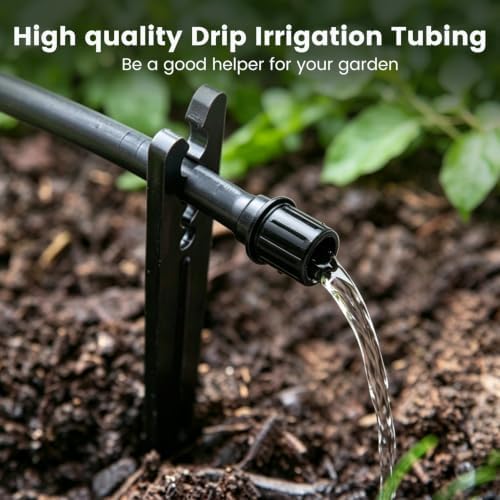 1/4 Inch Drip Irrigation Tubing 500Ft – Built-in 0.5 GPH Emitters Every 6", Flexible LLDPE Hose with Smooth Inner Wall, Water-Saving Drip Line for Garden, Greenhouse, Flower Beds & Landscape, Black - Image 6