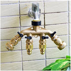 3/4 Inch 2/4-Way Brass Garden Hose Splitter Garden Tap Y-Type Watering Connector Distributor for Outdoor Faucet (Color : N) - Image 3