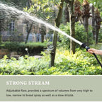 HOSUN Fire Hose Nozzle for Garden Hose, Heavy Duty Fireman Style Garden Hose Nozzles, Leak Proof & Adjustable Water Nozzle High Pressure, Best for Watering Plant & Lawn, Washing Car & Pet (Black) - Image 3