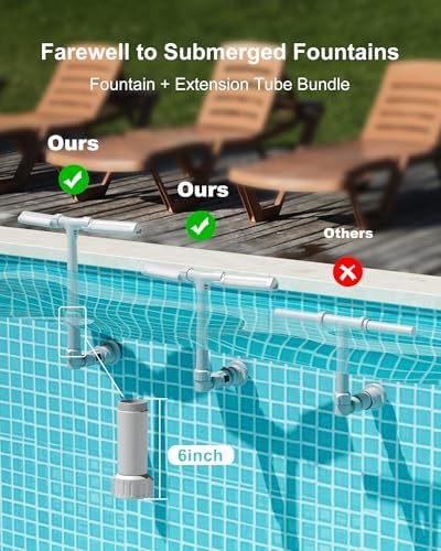 Height Upgrade Pool Fountain with Lights for Above Ground/Inground Pools - Image 6