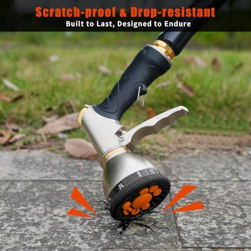 Besiter Garden Hose Nozzle Sprayer, Heavy Duty Metal Water Hose Nozzle - Image 5
