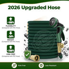 Garden Hose 100 ft, 2026 Upgraded Kink Free Flexible Water Hose 100ft With 10 Pattern Spray Nozzle, Leak-Proof, Portable, Ultra Lightweight & Durable Garden Hose for Yard, Lawn, Outdoor (DarkGreen) - Image 2