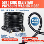 YAMATIC Pressure Washer Gun and 50FT Hose M22-14mm & M22-15mm with Wand - Image 5