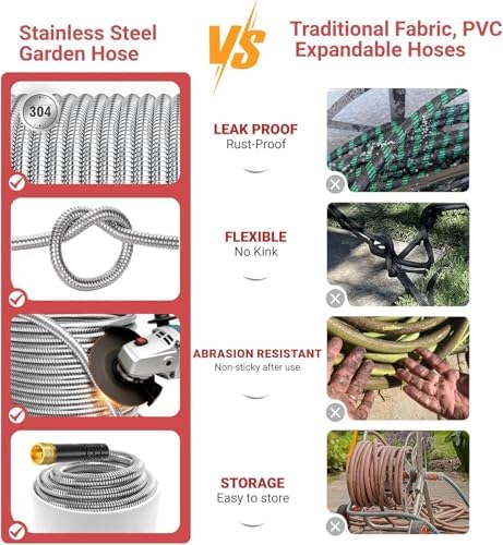 Lefree 50ft Metal Garden Hose with Upgraded Leak‑Proof Rubber Sleeve - Image 5