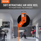 VEVOR Retractable Air Hose Reel 3/8 IN x 50 FT Hybrid Air Hose Max 300PSI - Image 2