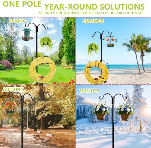2-Pack Garden Hose Holder Stand with 7 Prong Base and Dual Shepherd Hooks - Image 7