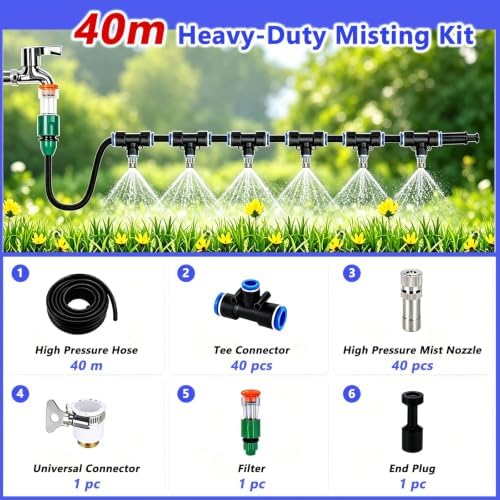 Greenhouse Irrigation Kit, Plant Misting System W/Adjustable Flow - Image 2