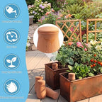 Set of 2 Large Self Watering Terracotta Pots with Lids, 44oz - Image 5
