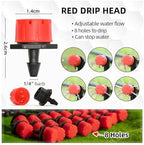 Adjustable Irrigation Drippers 1/4" Drip Irrigation Drippers Micro Plant Water Dripper System Garden Connector Watering & Self(100 PC DRIPPER) - Image 4