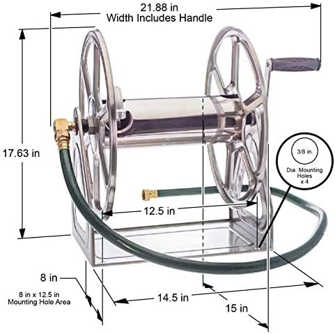 Liberty Garden Products 709-S2 Hose Reel, Stainless Steel - Image 6