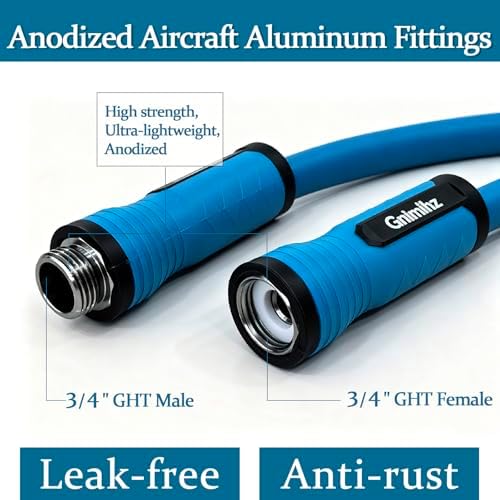 Garden Hose 5/8 in x 75 ft, Made of TPE (BetterThan PVC/Hybrid Polymer), Lightweight yet Durable Water Hose with Ergonomic Grip, Drinking Water Safe Material, All-Weather, 3/4" GHT Fittings - Image 3