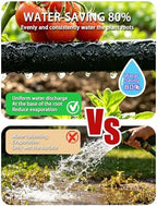 Flat Soaker Hose 50FT for Garden, Upgrade Drip Irrigation Hose with Anodized Metal Ends and Heavy Duty Double-Layer, Leakproof & Flexible Water Saving 80% Hose for Lawn, Beds, Vegetable - Image 2