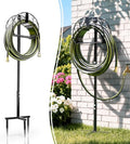 Colwelt Garden Hose Holder & 50FT Water Hose 1/2", Freestanding Water Hose Holder, Rustproof Detachable Garden Hose Storage, Water Hose Reel Stand with Storage Basket, Metal Hose Stand for Yard & Lawn by Colwelt