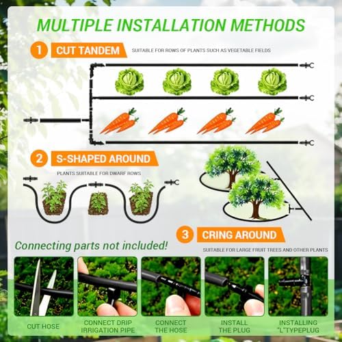 BORDSTRACT 3/8" PE Drip Irrigation Tubing, 9/12mm 164ft(50m) Distribution Hose for Garden Watering, Flexible Irrigation Line for Greenhouse Orchard Lawn Raised Bed - Image 7