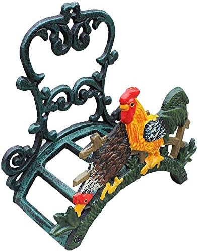 Sungmor Heavy Duty Cast Iron Garden Hose Holder | Wall Mounted Water Hose Hanger | Decorative Indoor Outdoor Hose Rack Reel | 50FT 75FT 100FT Water Hose Bulter Storage | Lovely Cock Metal Hose Stand - Image 3