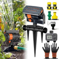 16-Nozzle Oscillating Sprinkler with Dual-Zone Sprinkler Water Timer, 2026 Upgraded Mini Turbo Oscillating Water Sprinklers for Lawn Yard Garden Watering (Ground-Insert, with Dual-Zone Timer) by Unknown