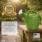 PMU 2 Gallon Watering Can - Garden Watering Can for Indoor & Outdoor Plants - Plastic Water Can with Detachable Sprinkler Head - Large Water Pot, Made in USA - Sage Green Pkg/3 - Image 2