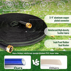Garden Hose 75ft Flexible Water Hose Non-Expandable High Pressure Kink-Free Leakproof Durable Portable Lightweight Outdoor Yard Lawn Black Fabric Watering Hose with 3/4" Aluminum Fittings - Image 3