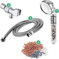 Original StoneStream EcoPower High Pressure Handheld Shower Head with ON OFF switch- 3 Spray Settings with Hose, Wall Adapter and Replacement Beads by StoneStream
