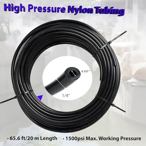 1/4" OD High Pressure Nylon Tubing for Outdoor Misting System 65.6ft/20m Misting Line for Patio Patio Mister for Cooling Water Mister Hose for Umbrella (0.157" ID) - Image 2