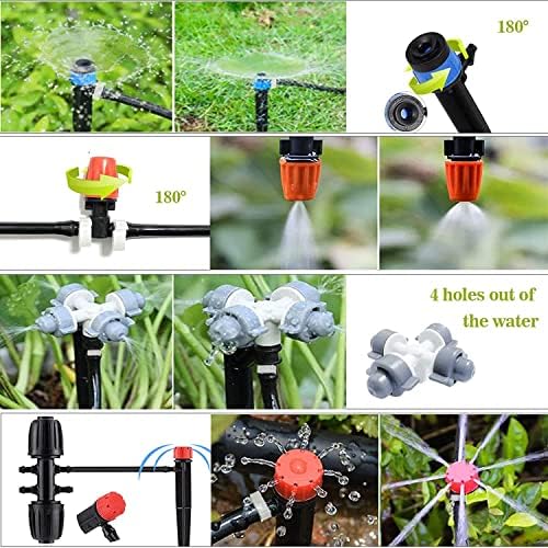 4M 8/11MM Tube+40M 1/4 Tube Garden Automatic Drip Irrigation Set,Adjustable Micro DIY Irrigation Kit Plant Water Saving System,Watering Kit for Lawn Garden Greenhouse Flower - Image 4