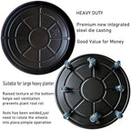 Rolling Planter Caddy(570lbs Capacity), Heavy Duty Metal Plant Stand with Brake Wheels Plant Dolly Mover Plant Pot Tray Saucer for Indoor Outdoor 20 Inches Black - Image 3