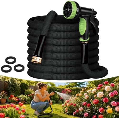 Garden Hose, 100 FT Non-Expandable Flexible Hose with Male/Female Fittings by Unknown