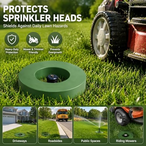 Yaomiao 8 Pieces Sprinkler Head Protector, 6.3 Inch Green Nylon Ring - Image 5
