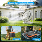 Ausic Portable Misting System for Outside Patio, Outdoor Water Cooling Mister with Battery Powered Pump (Max 8Hrs), 20L Bucket, 26FT Hose, Patio Misters for Tailgating, Pasture, Camping, Canopy, Sport - Image 3