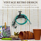 MyGift Brown Cast Iron Wall Mounted Garden Hose Holder, Spigot Design - Image 2
