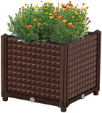 YSUEFIJO Raised Garden Bed Planter, Elevated Plastic Raised Garden Bed Planter Box, Planting Raised Container with Water Design & Drainage Holes, for Flower Vegetable Herbs - Image 4