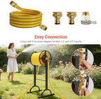 Garden Hose Reel with Handle – Heavy Duty Metal Freestanding Water Hose Holder, Upgraded Retractable Hose Winder for Up 150FT 5/8" Hose, Perfect for Lawn, Yard & Outdoor Use - Image 6