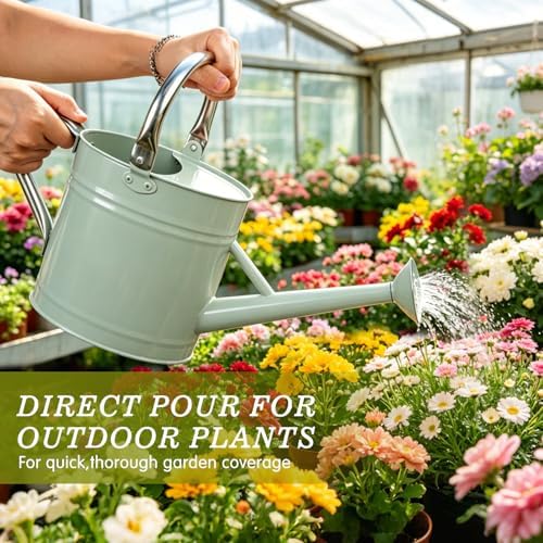 1 Gallon Watering Can for Outdoor&Indoor Plants，Cream Green - Image 3