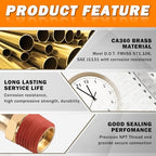 3/8" DOT Quick Push to Connect Fittings Brass Straight and 90 Degree Elbows, 3/8" OD x 3/8" NPT Thread DOT Air Brake Line Fittings for Truck Trailers or Industry Air System 13 Pcs - Image 3