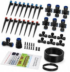 Automatic Drip Irrigation Kit – 33ft 1/2" & 200ft 1/4" UV-Resistant Tubing, Adjustable POM Nozzles, Leak-Proof Quick-Connect Fittings for Garden, Lawn, Greenhouse & Potted Plants by Unknown