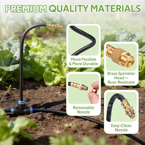 HIRALIY 100FT Drip Irrigation System with Timer & 360° Dripper - Image 3