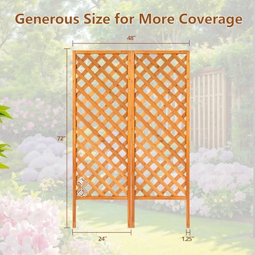 2 Pack Wood Garden Decor Trellis for Climbing Plants Outdoor - Image 2