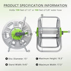 Metal Water Hose Reel Hold 100FT of 5/8" Hose - Image 4