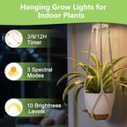 2 Pack Self Watering Hanging Planters with Grow Light for Indoor Plants - Image 4