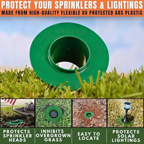 GRASSHOLE Sprinkler Head Guard Protector - Prevents Damage from Mowers & Trimmers - 5 Pack - Plastic - Image 3