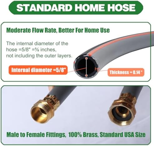 Garden Hose 50 ft 5/8,Rubber Water Hose Heavy Duty - Image 5