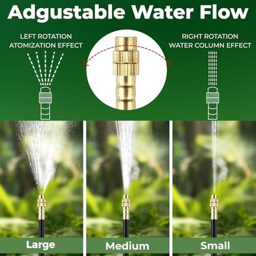 290FT Drip Irrigation System for Garden Watering: Quick Connect 1/2" & 1/4" Tubing Automatic Watering Kit with Adjustable Misting Sprinklers, Irrigation Hose System for Raised Beds Lawn Greenhouse Pla - Image 4