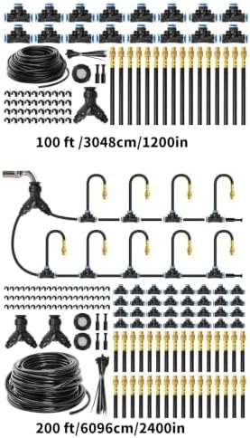 1/4 Inch Watering Hose Set with Adjustable Brass Nozzles, Fittings, Stakes and Ties for Raised Bed Garden Care Drip Watering Set Irrigation Hose Garden Mist Adjustable Nozzle Fast Fit Tubing Patio - Image 3