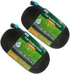 Hlinker Flat Soaker Hose 75 150 FT for Garden Beds, 150FT 1/2" Linkable Consistent Drip Irrigation Hose Save 80% Water, Leakproof Heavy Duty Double Layer Sprinkler Hose by Hlinker