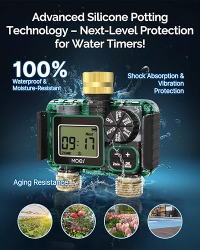 MOES 2 Zone Sprinkler Timer for Garden Hose,Brass Inlet &Outlet Water Timer - Image 2
