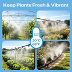 Misters for Outside Patio 75FT/23M, Pre-Assembled Misting Cooling System with 23 Brass Nozzles & 3/4" Adapter, Outdoor Mister for Backyard, Garden, Greenhouse, Chicken Coop, Dog House - Image 6